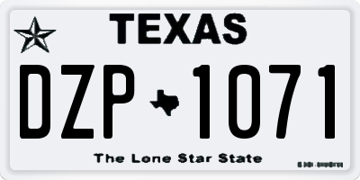 TX license plate DZP1071