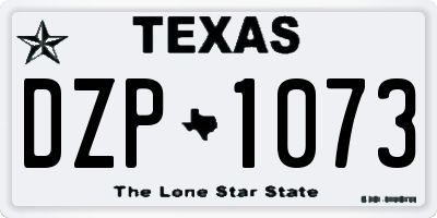 TX license plate DZP1073