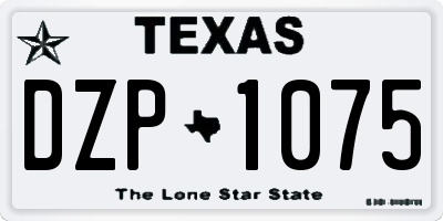 TX license plate DZP1075