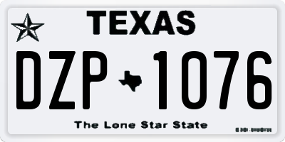 TX license plate DZP1076
