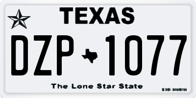 TX license plate DZP1077