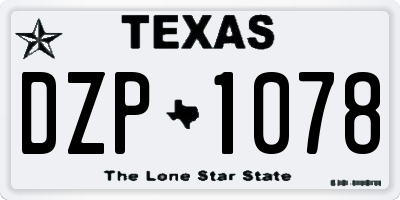 TX license plate DZP1078