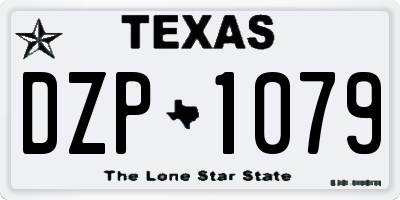 TX license plate DZP1079