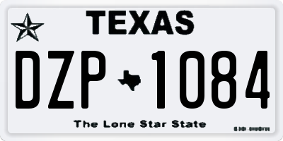 TX license plate DZP1084