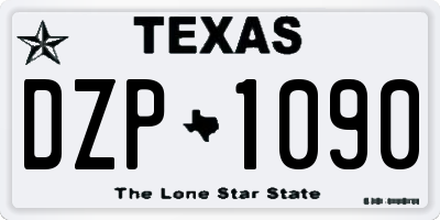 TX license plate DZP1090