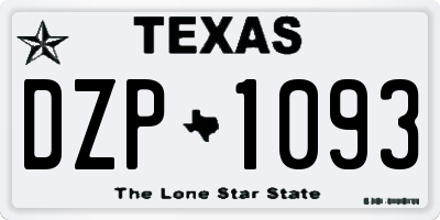TX license plate DZP1093
