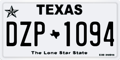 TX license plate DZP1094