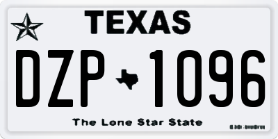 TX license plate DZP1096