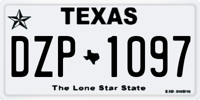 TX license plate DZP1097