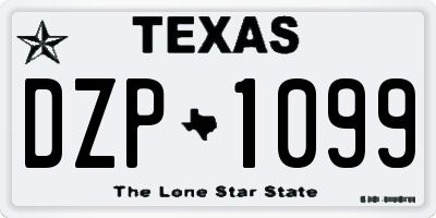 TX license plate DZP1099