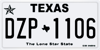 TX license plate DZP1106