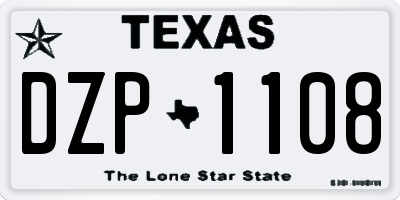 TX license plate DZP1108