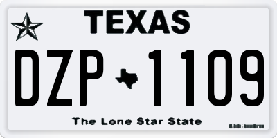 TX license plate DZP1109
