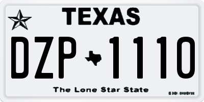 TX license plate DZP1110