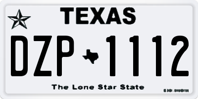 TX license plate DZP1112