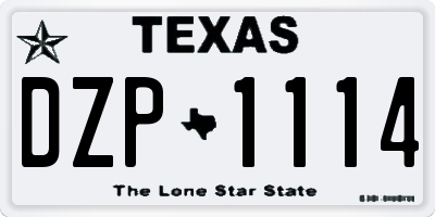 TX license plate DZP1114