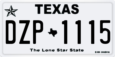 TX license plate DZP1115