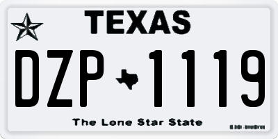 TX license plate DZP1119