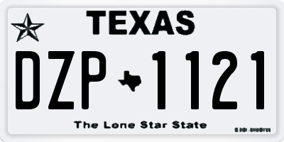 TX license plate DZP1121