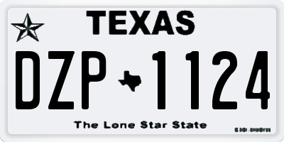 TX license plate DZP1124