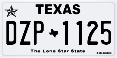 TX license plate DZP1125