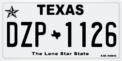 TX license plate DZP1126