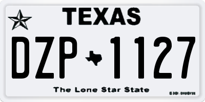 TX license plate DZP1127
