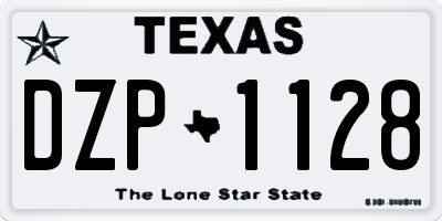 TX license plate DZP1128