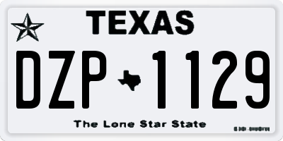 TX license plate DZP1129