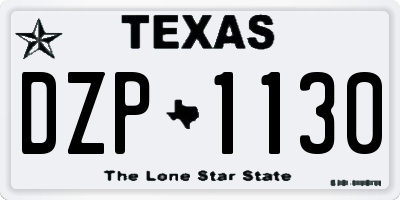 TX license plate DZP1130