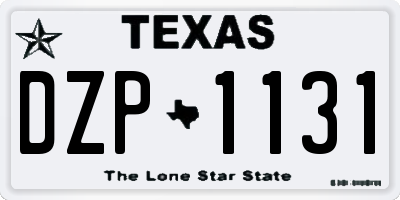 TX license plate DZP1131