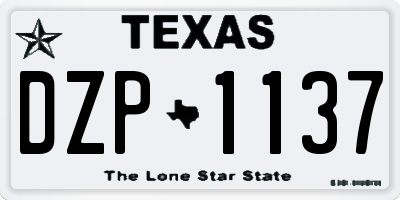 TX license plate DZP1137