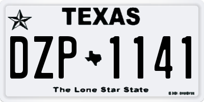 TX license plate DZP1141