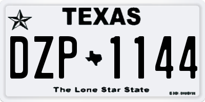 TX license plate DZP1144