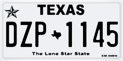 TX license plate DZP1145