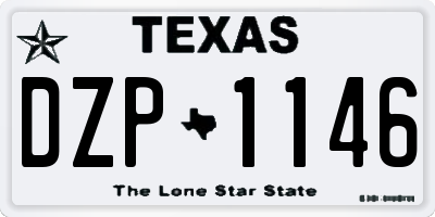 TX license plate DZP1146