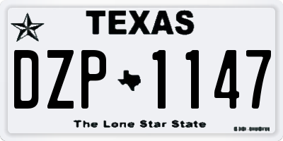 TX license plate DZP1147