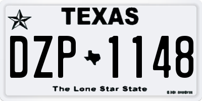TX license plate DZP1148