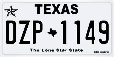 TX license plate DZP1149