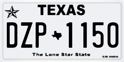 TX license plate DZP1150