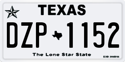 TX license plate DZP1152