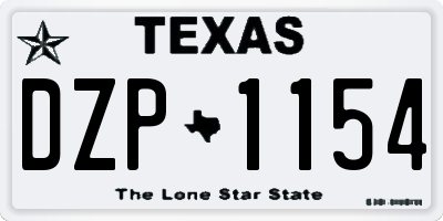 TX license plate DZP1154