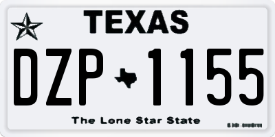 TX license plate DZP1155