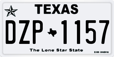 TX license plate DZP1157