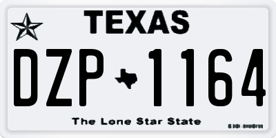 TX license plate DZP1164
