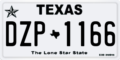 TX license plate DZP1166