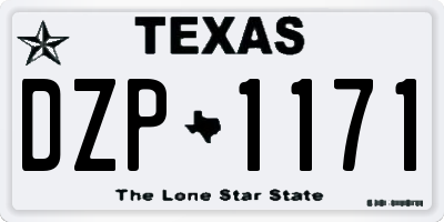 TX license plate DZP1171