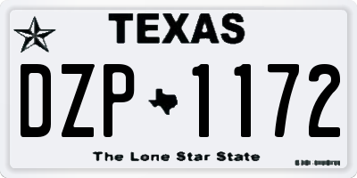 TX license plate DZP1172