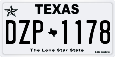 TX license plate DZP1178