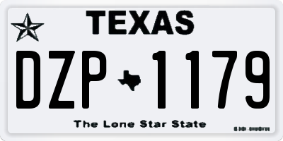 TX license plate DZP1179